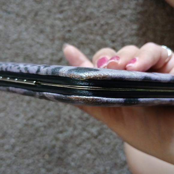 Purple multi animal print metallic wallet - Picture 11 of 17
